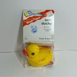 New Vintage The First Years 1992 Rubber Ducky Duck Bath Water Toy 90s Soft